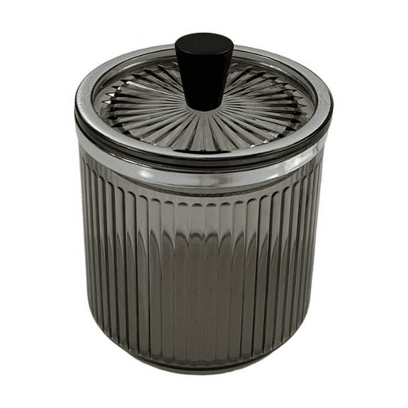 Light Cotton Label Holder Portable Cotton Label Holder Storage Tank Household Toothpick Box Floss Box with Lid-Smoke gray