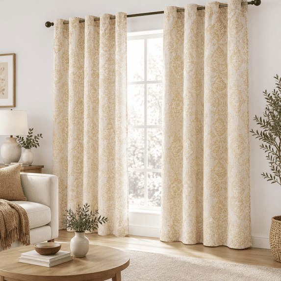 Light Curta63 Inch Length For Living Room 2 Panels Grommet Semi Sheer ...