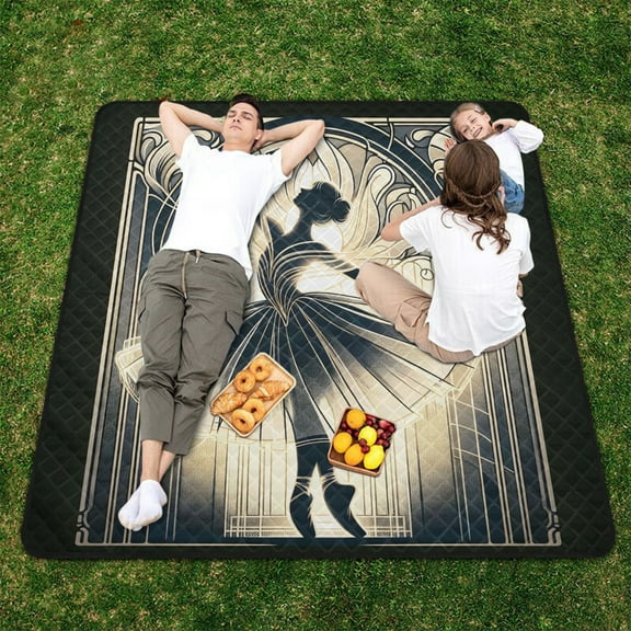 Light Dancer Beach Blanket Outdoor Picnic Blanket 78"x 78" Waterproof Foldable for Beach Camping Travel Hiking Grass Lawn Park