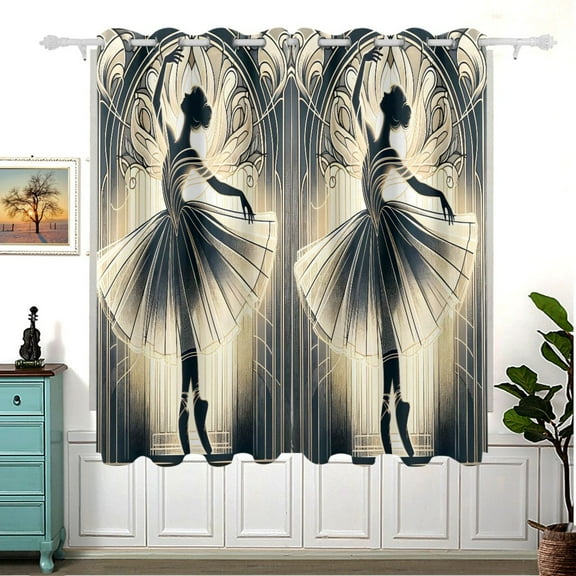 Light Dancer Blackout Curtain Panels 63x55in Drapes Privacy Assured for Living room Bedroom Bathroom 2 panels set