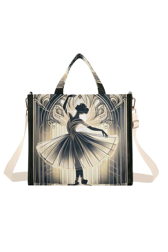 Light Dancer Corduroy Tote Bag Handbag Large Messenger Bag Shoulder Crossbody Zipper Bag Purse
