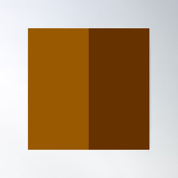 Light Dark Brown Two Tone Color Split Poster Wall Art, Modern Wall Decor For Living Room Bedroom, 30x30 UNFRAMED