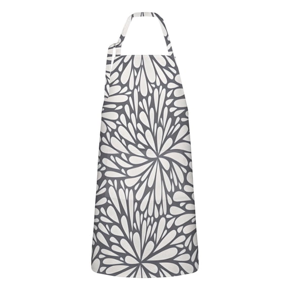 Light Dark Floral Burst Pattern Apron-Garden Aprons for Women with Pockets-Cotton Linen Waterproof Kitchen Cooking Gardening Aprons Adjustable for Kitchen,Cooking,BBQ and Salon 33x27 Inch
