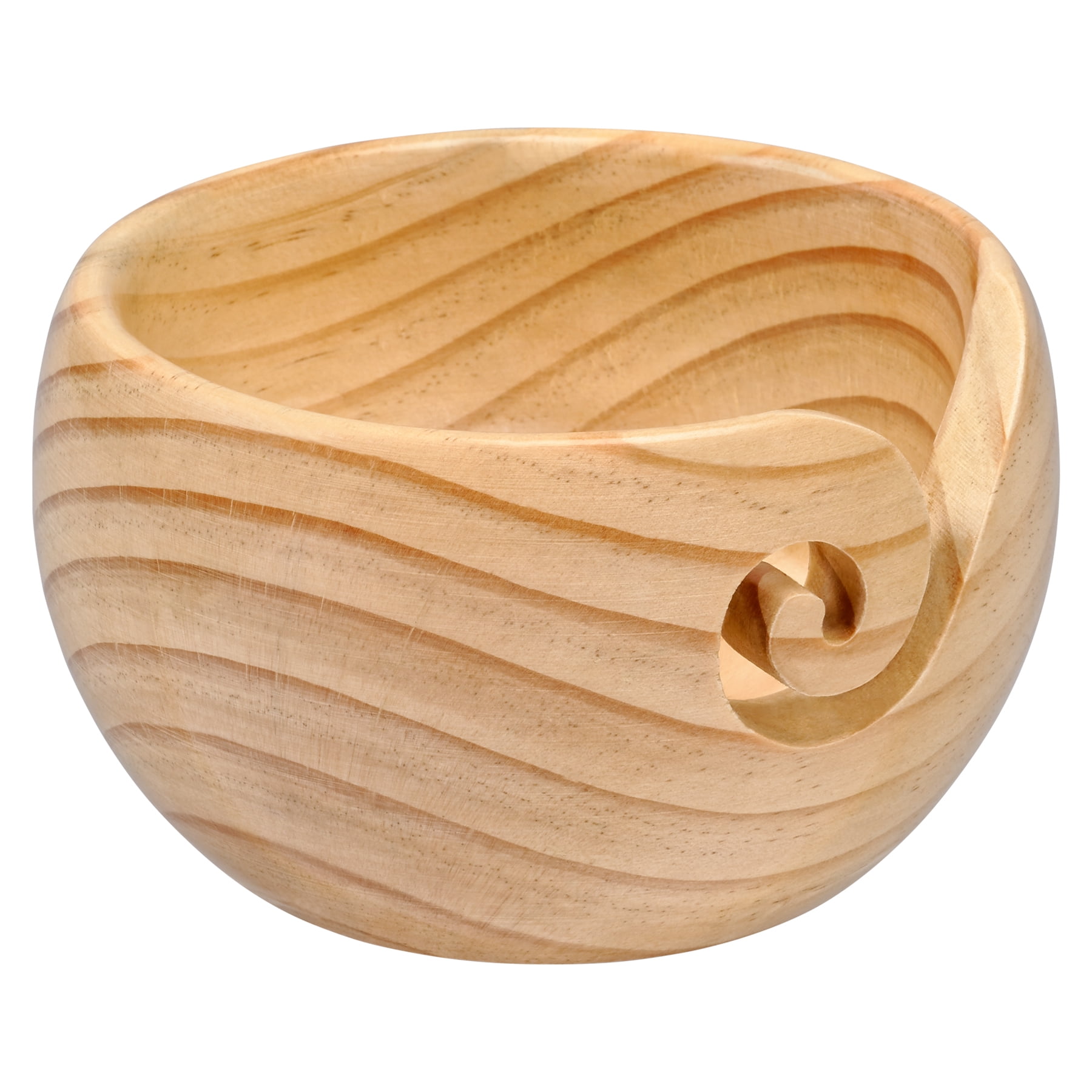 Light & Dark Pinewood Yarn Bowl By Loops & Threads