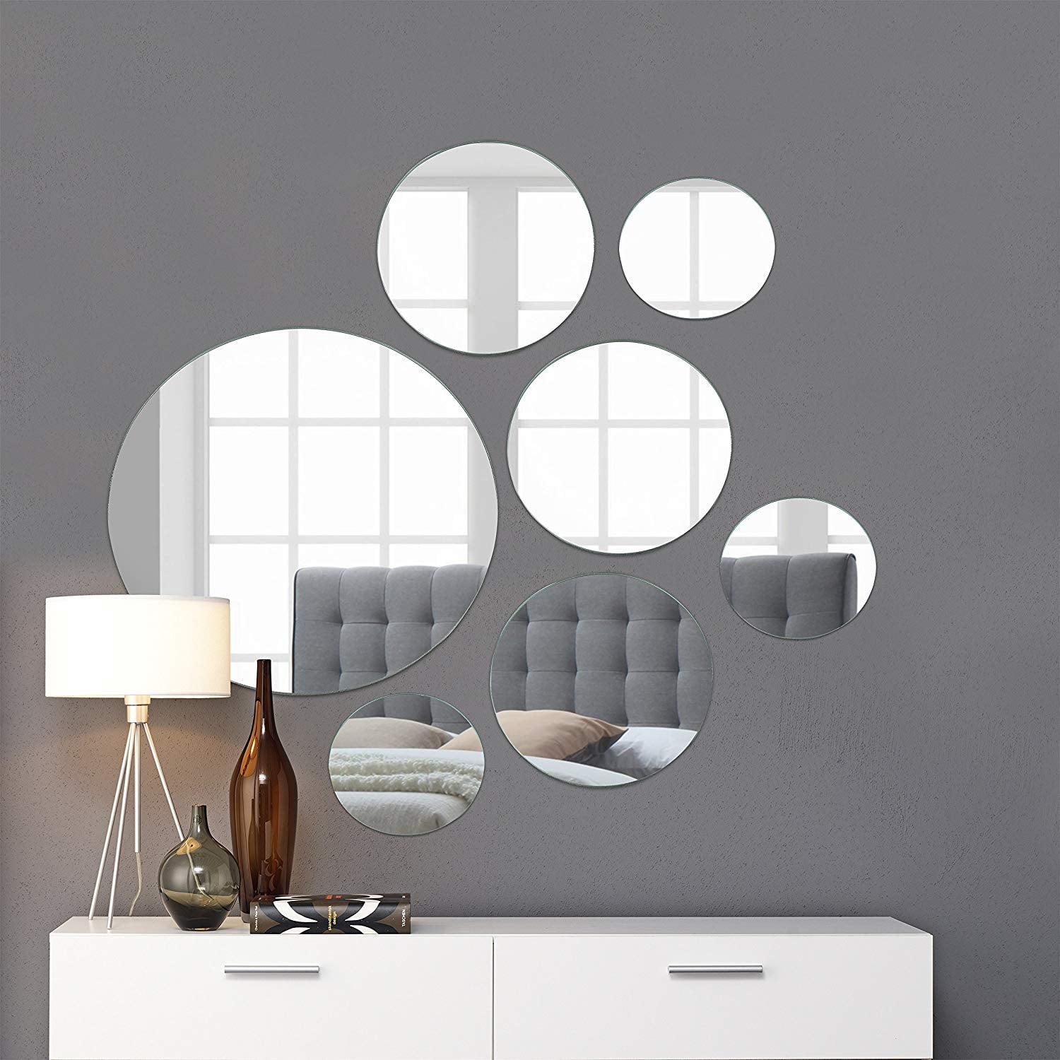 Light In The Dark Round Wall Mirror Mounted Assorted Sizes - Silver ...