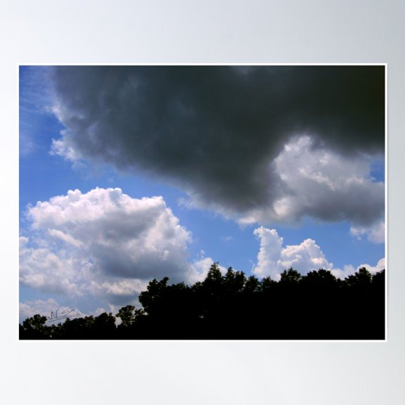 Light & Darkness Within Clouds Poster Wall Art, Modern Wall Decor, 24x36 UNFRAMED