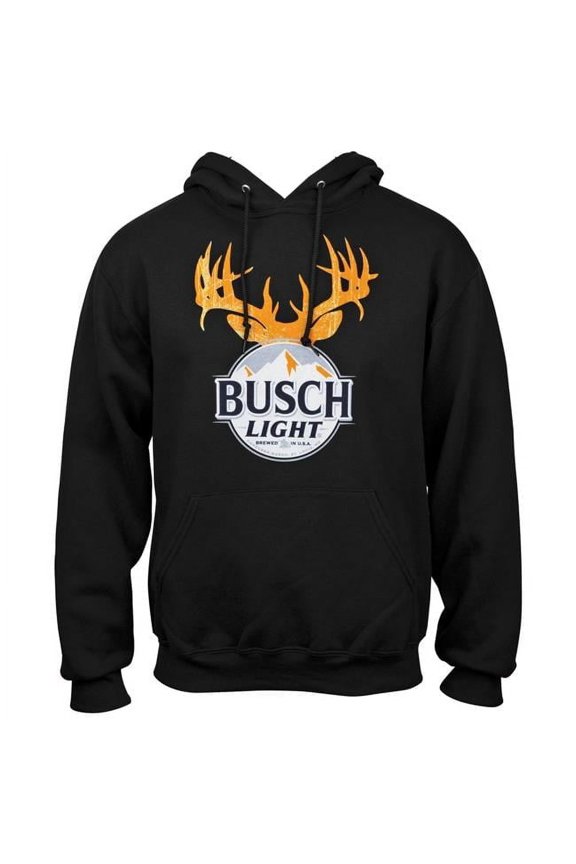 Light Deer Antlers Hunters Hoodie, Black - 3XL