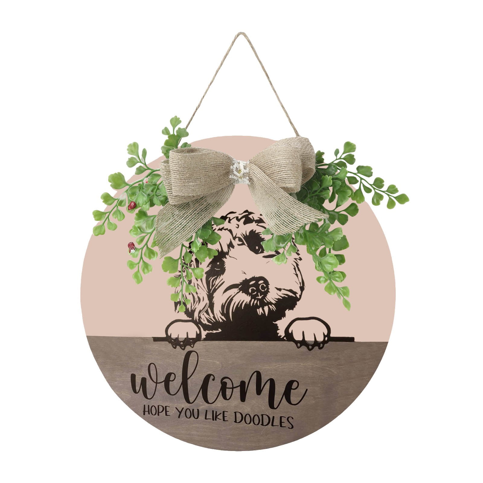 Light up Deer Head Front Door Decor For Farmhouse Porch Rustic Round