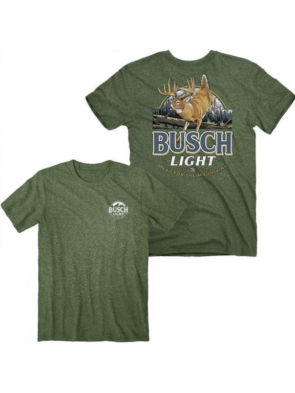 Light Deer Label Front & Back Print T-Shirt, Green - Extra Large