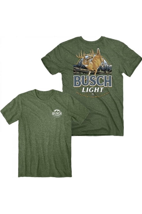 Light Deer Label Front & Back Print T-Shirt, Green - Extra Large