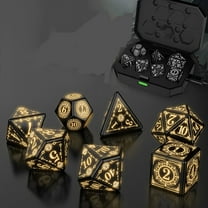 Light Up Dice Set D and D for Dungeons and Dragons 4 in 1 Color, Cool LED DND Dice with Charging Box Rechargeable Polyhedral Role Playing Dice for DND Gifts RPG (Yellow)