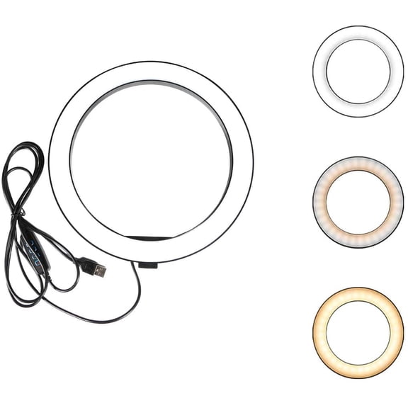 Light Dimmable with 3 Light Modes & 10 Brightness Level LED Fill Lights for Phone Live Stream Makeup YouTube ooting(B(only 10'' Light))