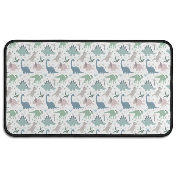 Light Dinosaurs Pastel Pattern Door Rugs,Washable Non Slip Door Mats Indoor,Decorative Door Mats,Entry Mat Indoor for Entrance,Bedroom,Kitchen,Bathroom,30"x17"
