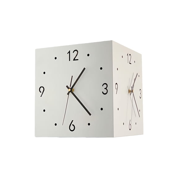 Light Double Sided Wall Clock Corner Mounted Operated for Home Decor