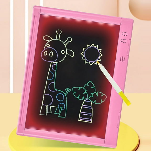 Light Up Drawing Board For Kids,Led Drawing Board For Kids,13×10inch,Led Tracing Board Light Up Toy Tablet Colorful Doodle Board,Sketching Art Projector,Electronic Drawing Kids Toys. (Pink)