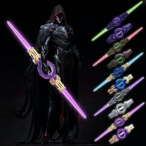 Light Up Dueling Sabers with 7 Colors, Flashing Double-Edged ABS Plastic Lightsaber Fire Sword, Rechargeable Lithium Battery Party Decoration Cosplay Prop for Halloween Christmas, 42.5in, D