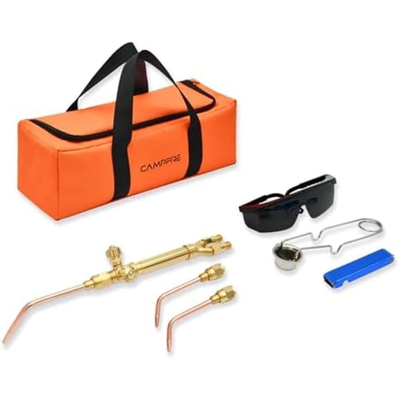 Light Duty Oxy Acetylene Torch Kit With V-Series "J" +3 Welding Tips, Welding Brazing Torch Kit Durable Brass Construction$$Tools & Hardware Other