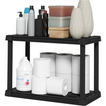 Light Duty Plastic Storage Shelves,  Capacity, Medium Modular Shelving Unit Storage Organizer for Bathroom, Laundry, Garage & Home, Storage Rack