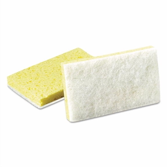 Light-Duty Scrubbing Sponge, #63, 3.6 X 6.1, 0.7" Thick, Yellow/white, 20/carton | Bundle of 2