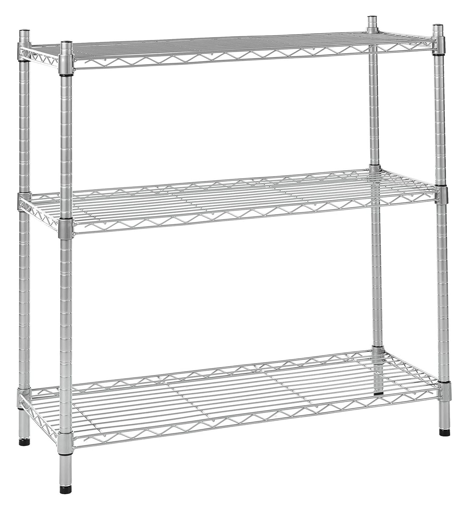 Light-Duty Wire Shelving, 14" x 36" x 36", Steel Frame, Silver