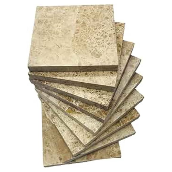 Light Emperador Creamy Beige Polished Square 4x4 (9 Pieces) Marble Floor Wall Tile Backsplash for Kitchen, Bathroom Flooring Shower, Accent Decor, Fireplace
