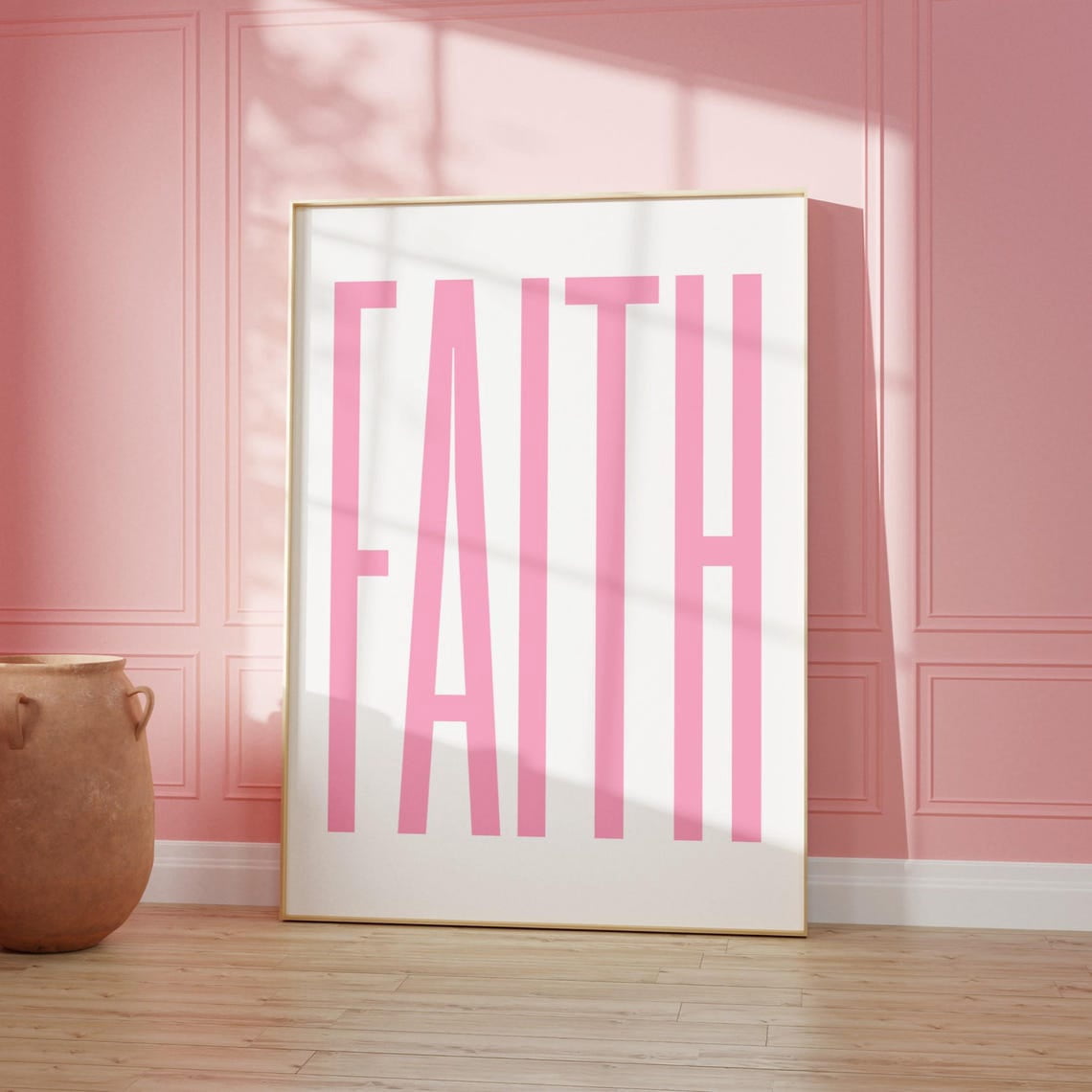 Light Faith Poster, Modern Christian Scripture Typography And Bible ...