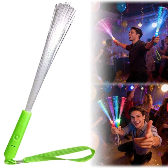 Light Up Fiber Optic Wand Party Favors Supplies for Kids-12 Pack,New Years Eve Red White Green Glow Sticks Toys Gifts Games Activities for Toddlers,Non Candy Treat Stocking Stuffers for Boys Girls
