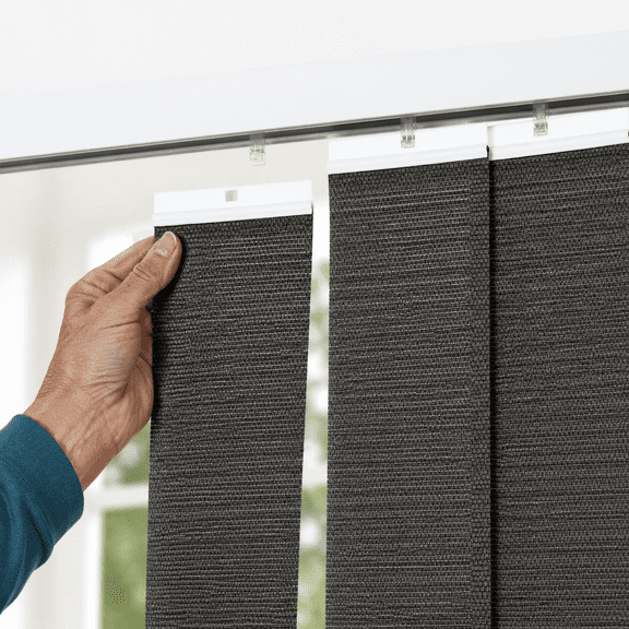 Light Filtering Black 34 Pack Vertical Blind Replacement Slats 3.5" W x 82.5" H