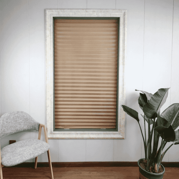 Light Filtering Blinds,Cellular Blinds,Lazblinds No Tools-No Drill Original Blackout Pleated Paper Temporary Shades Brown 60*180cm