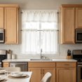 thumbnail image 1 of Light Filtering Kitchen Curtain Set 30W x 14/45H Inch Tier And Valance Set Rod Pocket Semi Sheer Curtains For Kitchen Bathroom, 1 of 6