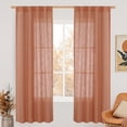 thumbnail image 1 of Light Filtering Linen Curtains 72 inches Long for Bedroom, Linen Textured Semi Sheer Back Tab and Rod Pocket Boho Drapes for Window/Living Room, Terracotta, 2 Panels, 34 x 72 Inch, 1 of 9