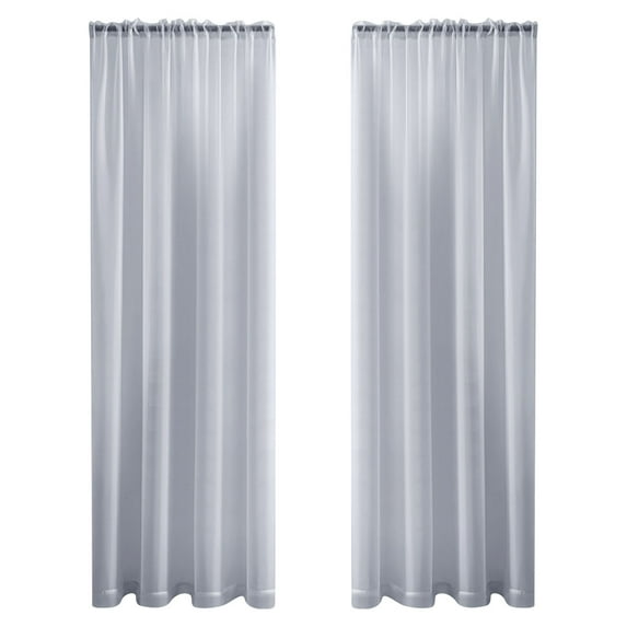Light Filtering Sheer Curtains 2 Panel Set Semi Transparent Voile Window Drapes with Rod Pocket for Bedroom Living Room Dining Room Wedding Decor Backdrop Canopy