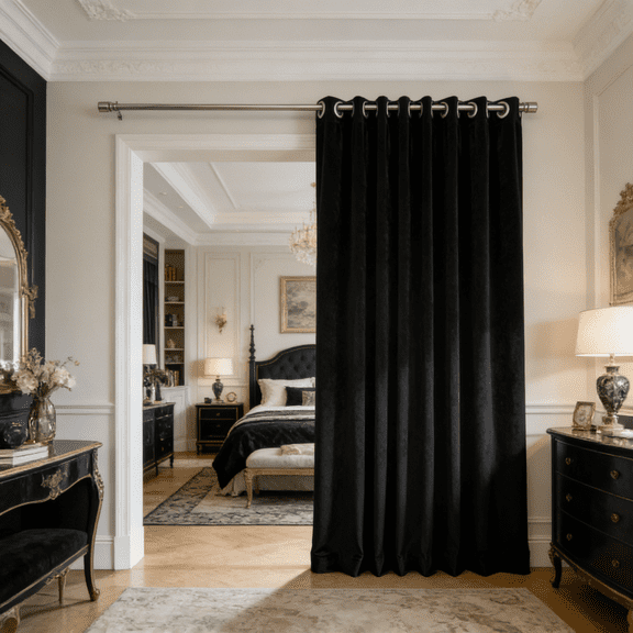 Light Filtering Velvet Curtain 1 Panel, 1.6" Inner Diameter Grommets, 13 Colors, 104x84/104x96/104x108 Inches, Multi-Purpose Room Divider, Pet & Eco Friendly