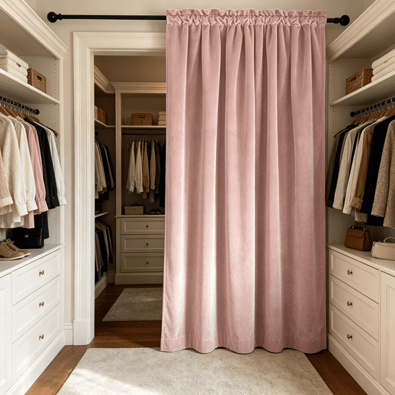 Light Filtering Velvet Curtain, 1 Panel, Rod Pocket Design, 13 Colors, 104x84/96/108 Inches, Pet Friendly & Eco-Friendly, Multi-Purpose Room Divider Decor Curtain
