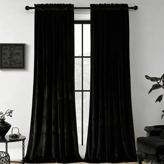 Light Filtering Velvet Curtains 2 Pack, 3 Inch Rod Pocket, Multi-Purpose Room Divider, 13 Colors, 52x84/52x96/52x108 Inches, Fade Resistant, Durable, Pet & Eco Friendly