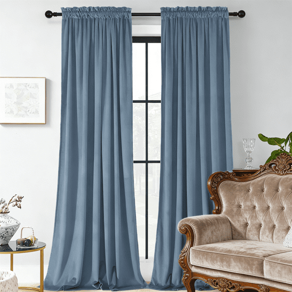 Light Filtering Velvet Curtains 2 Pack, 3 Inch Rod Pocket, Multi-Purpose Room Divider, 13 Colors, 52x84/52x96/52x108 Inches, Fade Resistant, Durable, Pet & Eco Friendly