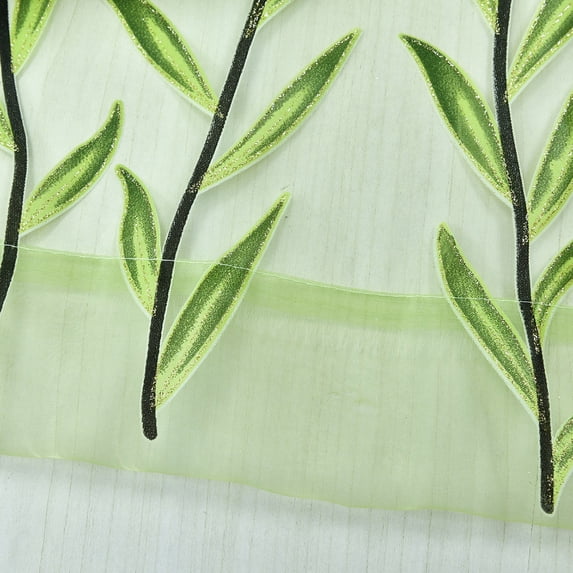 Light Filtering Voile Curtain Panel - Pastoral Print Sheer Drape for Living Room Bedroom Soft Diffused Light Privacy Window Treatment(Green)