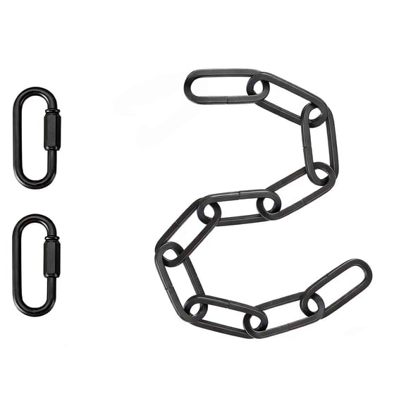 Light Fixture Chain, 5.9ft Metal Pendant Chandelier Chain for Lamps, Adjustable Lamp Chain with Detachable Links, Heavy Duty Hanging Lamp Fixture, Black