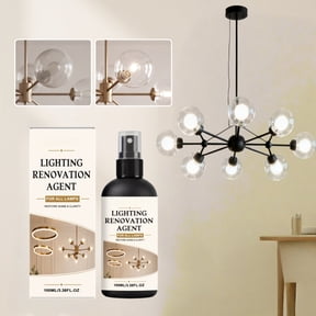 Light Fixture Cleaner Spray, Chandelier and Lamp Cleaning Care Solution for Glass Plastic Metal Lampshades, Stain Remover with Polishing Protection for Home Lighting