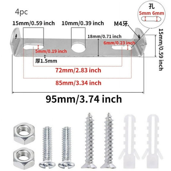 Light Fixture Mounting Bracket Kit For Universal Light Crossbar, Easy Install And Strong Bearing Capacity, Perfect For LED Lighting And Wall Sconces In Silver Finish