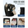 thumbnail image 1 of Light Flight Travel Backpack for Women, 15.6 Inch Laptop Backpack with USB Charging Hole, Water Resistant Black Computer Backpack, 1 of 8