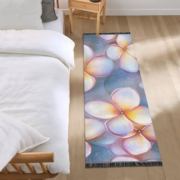 Light Floral Design Bedroom Runner Rug 2'x 6' Non Slip Carpet Indoor Home Area Rug Living Room