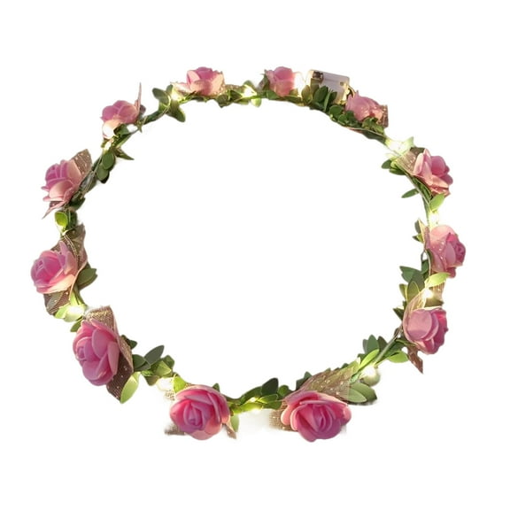 Light Up Flower Crown Headbands - Valentine's Day LED Headbands,LED Floral Wreath Crown LED Hair Accessories for Girls, Women Wedding, Birthday, Festival Party