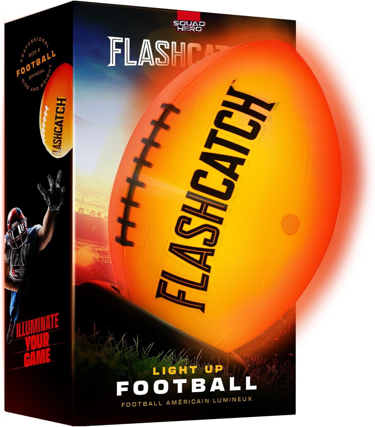Flash Catch Football Light Up Football - Glow In The Dark Ball - NO 6 -  Outdoor Sports Birthday Gifts Boys 8 15 Year Old Kids Teenage Youth Easter  Gift Ideas Activity, image size:1315x1500