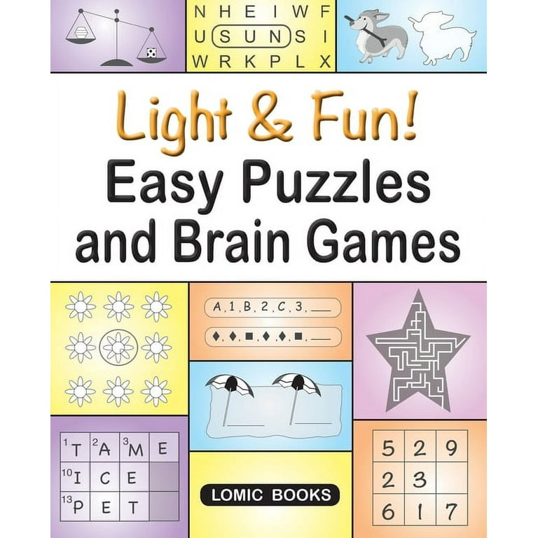 Light Fun Easy Puzzles and Brain Games Includes Word Searches