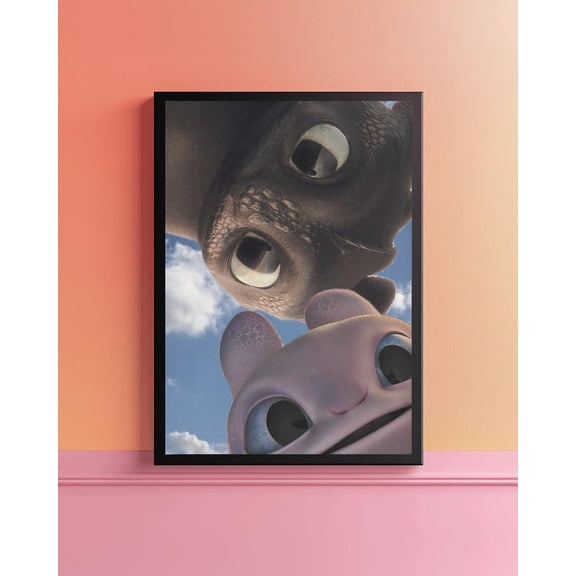 Light Fury Dragon Night Fury Aesthetic Cute Cartoon Decor HTTYD Movie Art, Unframed Poster