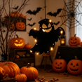 thumbnail image 1 of Light Up Ghost Hanging Sign Halloween Decor, Warm LED String Lights Ghost Door Hanging Ornament, Battery Operated Spooky Ghost Wall Pendant For Front Door Indoor Halloween Party Atmosphere Decor, 1 of 8