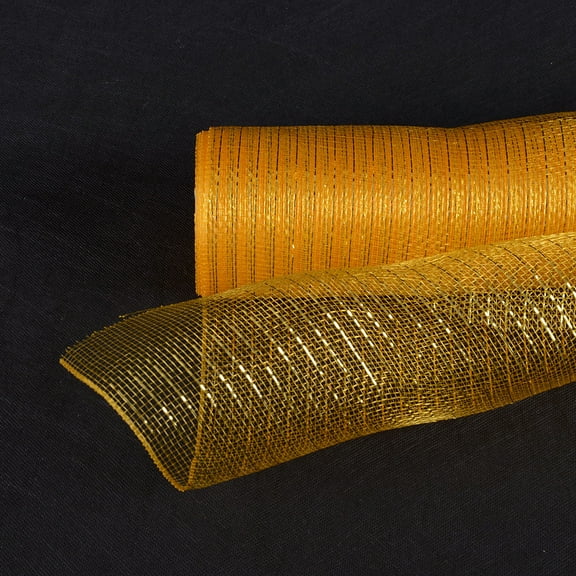 Light Gold - Deco Mesh Wrap Metallic Stripes - ( 21 Inch x 10 Yards )