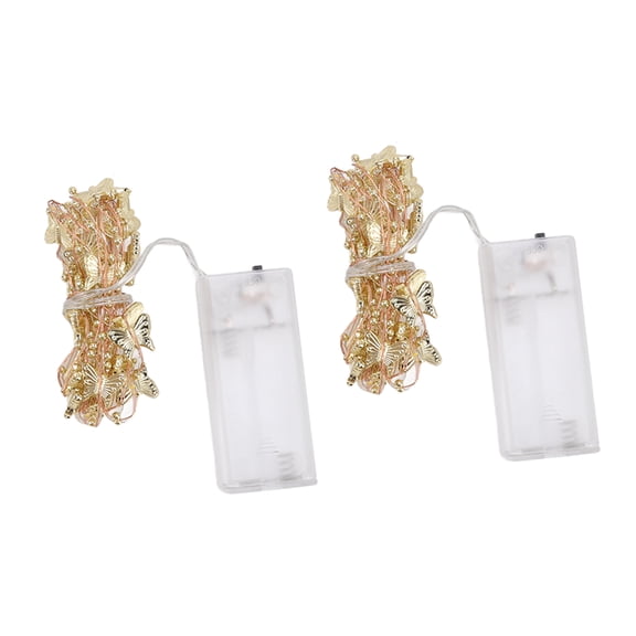 Light Gold String Lights, Indoor String Lights 2 Sets AA Battery Powered for Party