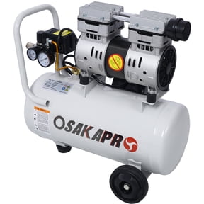 Light Gray 1.5HP Silent Oil-Free Air Compressor 8 Gallon for Workshop, Portable Electric Air Compressor with Wheels and Automatic Drain Valve